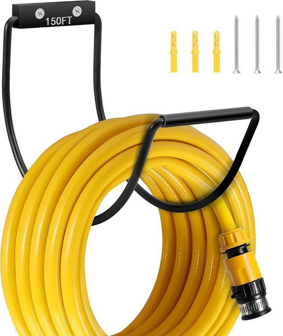 Yoniccal Garden Hose Holder Water Hose Hanger Wall Mounted 304Stainless Steel Solid Hose Hook Hold, Black-1