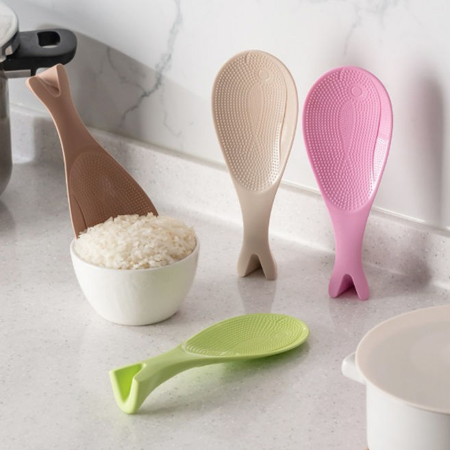 플라이토 스탠드 고래 밥주걱 엠보싱 밥알 밥풀 안붙는, 아이보리