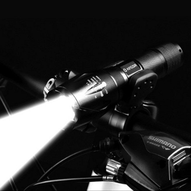 킹썰 자전거 T6 라이트 전조등 세트 KS02, 블랙, 1세트