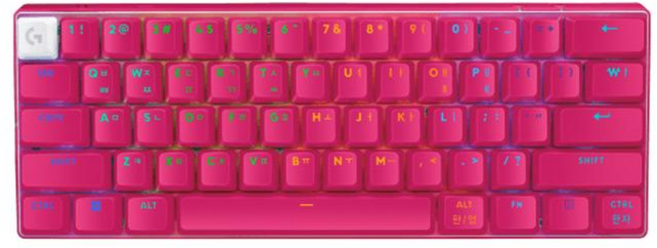 로지텍 PRO X 60 LIGHTSPEED 게이밍 키보드, 핑크 택타일, YR0090, 갈축