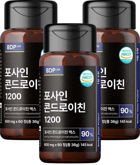 [정품] 비디피랩 포사인 콘드로이친 1200 식약청, 3개, 60정