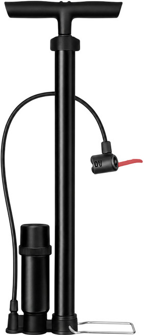 直立式打氣筒 GW-02 美/法式通用 160psi 省力設計, 黑色, 1個