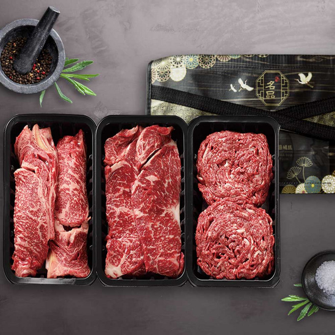 [농협안심한우] 한우 1등급 3구 실속 선물세트(등심 300g+특수 300g+불고기 300g), 단품