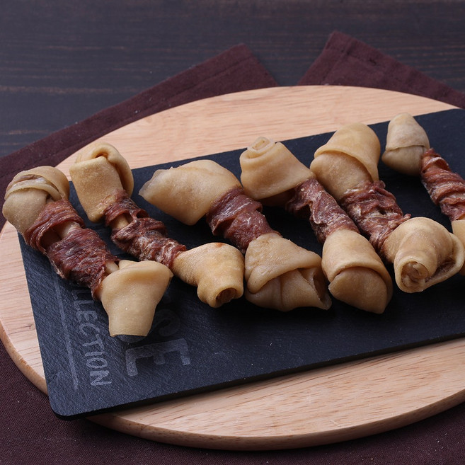 [뉴트리밸류] 강아지 수제 간식 프리미엄 한우우피꽈배기말이, 1개, 65g, 국내산 한우우피꽈배기오리말이S 소형