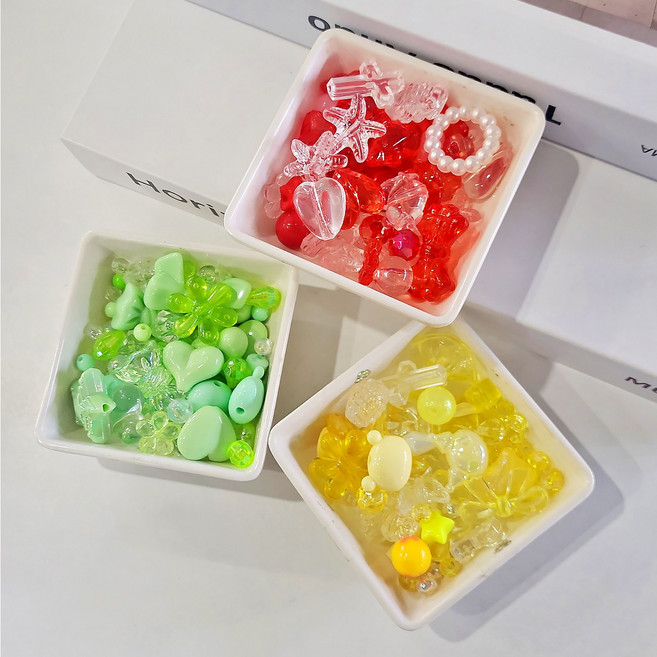 데코덴파츠 탑꾸파츠 비즈재료 랜덤믹스 50g x 3종 세트, 기본3, 1개