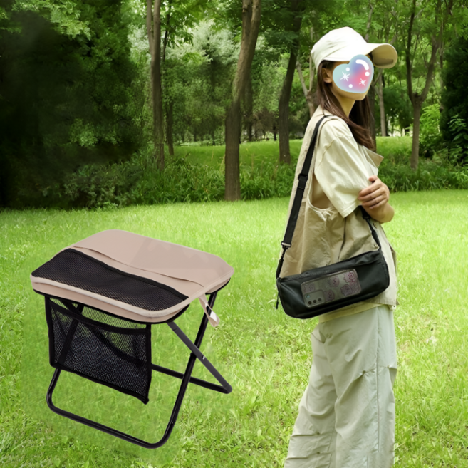 뷰티앤몬스터 휴대용 접이식 의자 초경량 대형, 1개, 카키