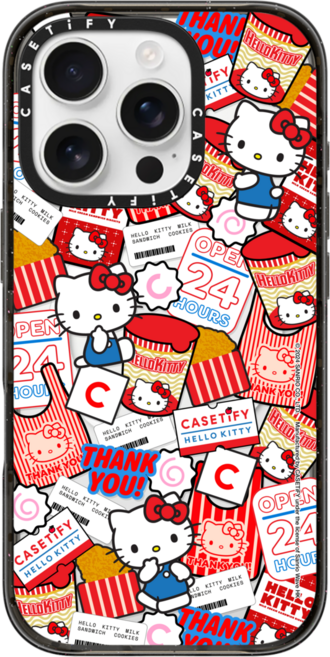 케이스티파이 아이폰 16 프로 맥세이프 호환 임팩트 케이스 헬로키티 스티커 블랙, {Size} {Color} -  블랙