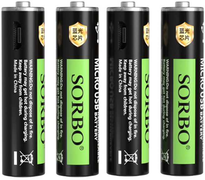 Sorbo 家用充電鋰電池 1.5v 400mAh大容量 可循環使用1000次 經濟可靠, 1個, 4號電池(4顆裝)