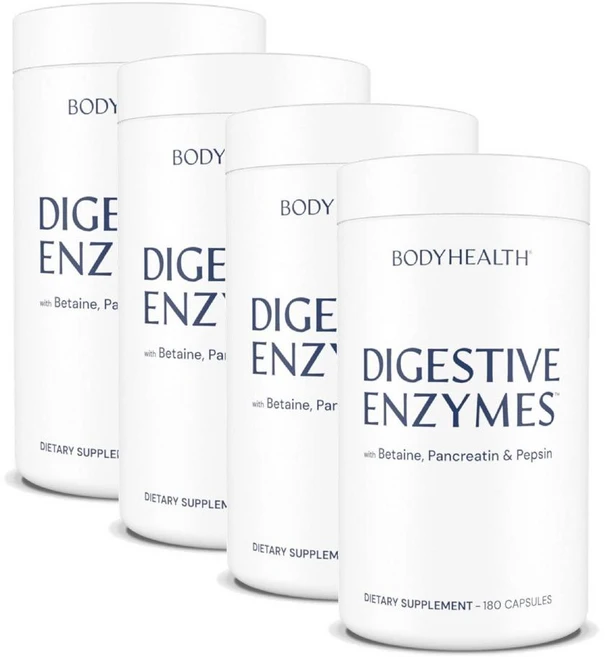 바디헬스 다이제스티브 엔자임 베타인 펩신 판크레아틴 캡슐 BodyHealth Digestive Enzymes, 4개, 180정 - 쿠팡