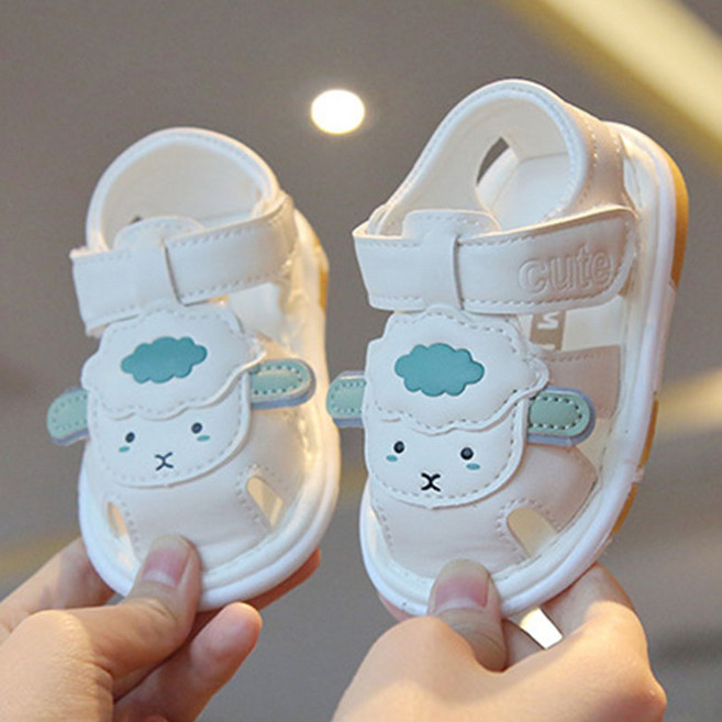 양 삑삑이샌들 보행기 걸음마 아기신발