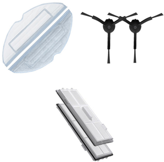 누심비 샤오미 로보락 로봇청소기 s8+ 플러스 사이드브러쉬2개 필터2개 걸레2개, s8+ 사이드브러쉬2개(화이트)+필터2개+물걸레2개, 1개