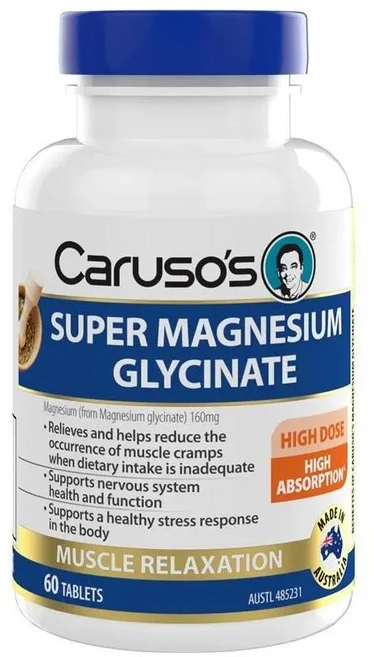 호주 카루소스 Carusos Super Magnesium Glycinate 슈퍼 마그네슘 글리시네이트, 1개, 60정 - 쿠팡