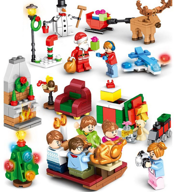 크리스마스 파티 캐릭터 피규어 블럭 인테리어 소품 어린이 단체 선물, 1개