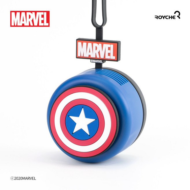 로이체 마블 휴대용 날개없는 안전한 목걸이 선풍기, MRVL-RNF-A-CP, 캡틴아메리카