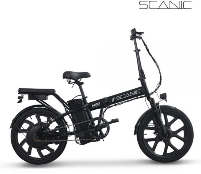 AU테크 스카닉 M20 PLUS 48V 접이식 미니벨로 출퇴근용 입문용 20인치 전동 전기자전거, M20 PLUS 48V 7.8A 블랙{DMV}