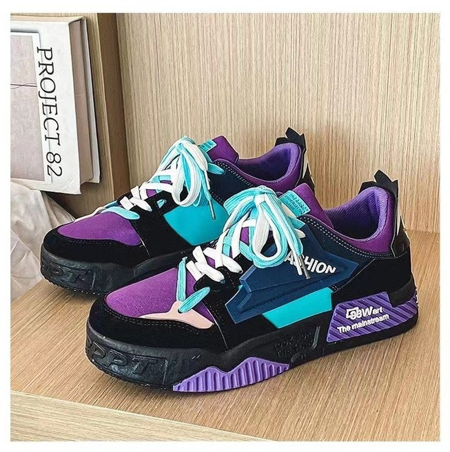 VANCAR 보라색 운동화 속굽 키높이 남성 캐주얼화 퍼플 패션계열 키높이 보드화