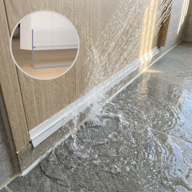 블리버킷 욕실문 물막이 방문 틈새막이 욕실 현관 문틈막이, 투명, 2개