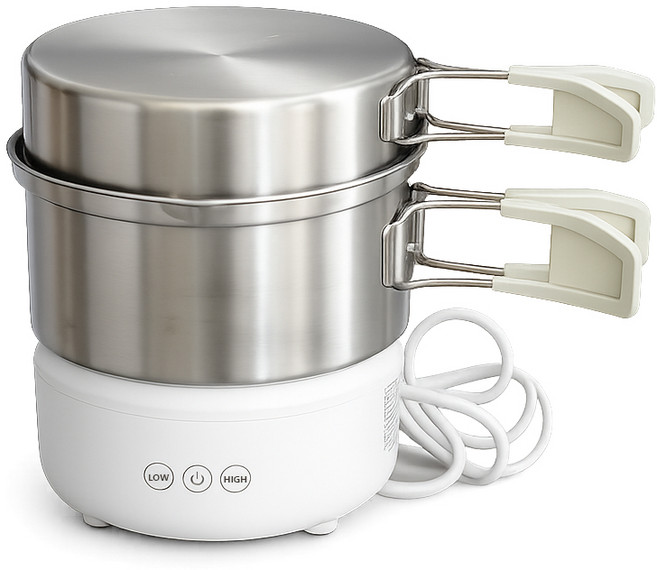 프리볼트 르젠 미니 인덕션 휴대용 여행용 라면포트 전기포트, 화이트(WHITE)