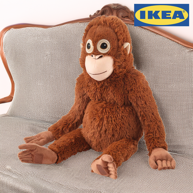 이케아 정품 오랑우탄 대형 애착인형, 1개, 브라운