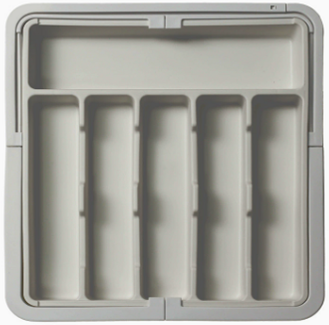 길이조절 수저 정리 트레이, 그레이, 1개