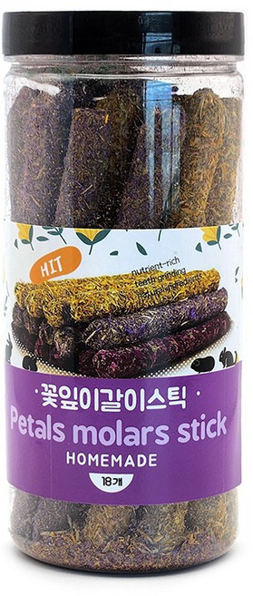 슈퍼파인 꽃잎 이갈이스틱 18개입 토끼 이갈이 기니피그 이갈이 햄스터이갈이 친칠라 이갈이 소동물 이갈이, 1개