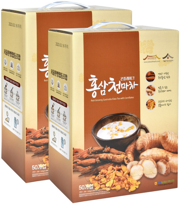 서울한방협동조합 홍삼 천마차 콘플레이크, 20g, 50개입, 2개