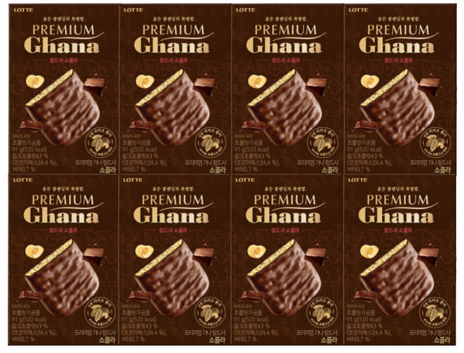 프리미엄 가나 랑드샤 쇼콜라, 91g, 8개
