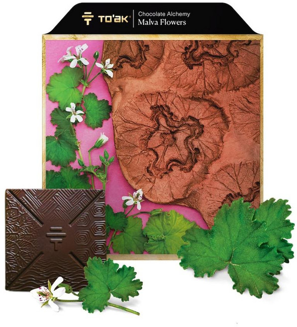 영국 헤롯백화점 토악 TOAK Alchemy Malva Flowers 알케미 말바 플라워 다크 초콜릿 바, 56g, 5개