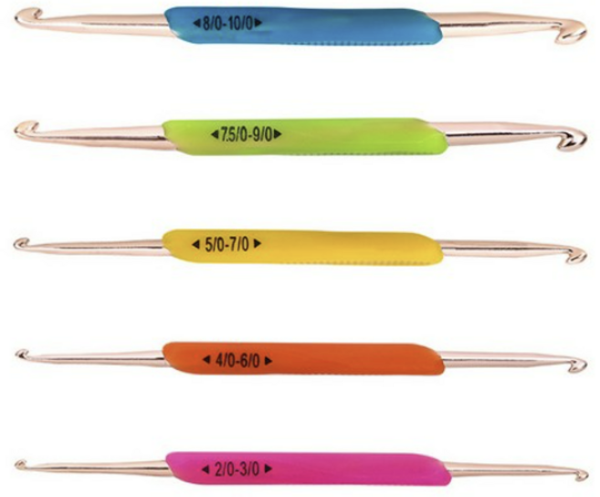 코히모 모사용 양쪽 코바늘 실리콘 뜨개바늘 5종 세트 4W250, 3세트