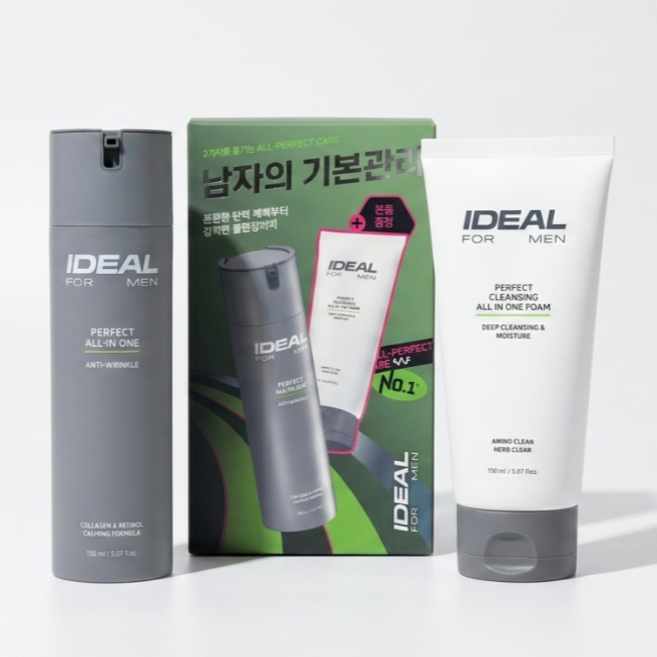 IDEAL 아이디얼 포맨 퍼펙트 올인원 한정 기획 세트(클렌징폼 150ml 본품 증정), 1세트