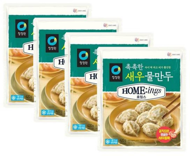 청정원 호밍스 촉촉한 새우물만두, 4개, 420g