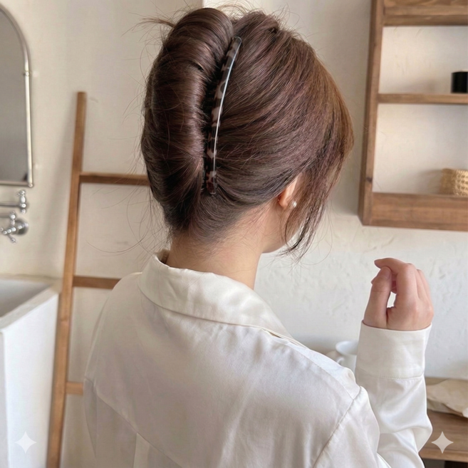 린엘 단품 헤어빗핀 레오파드 호피 빗 올림머리 헤어핀 머리핀