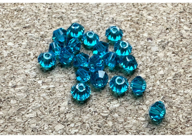 奧地利水晶菱形雕刻珠 湖水藍色 3mm 手作飾品配件