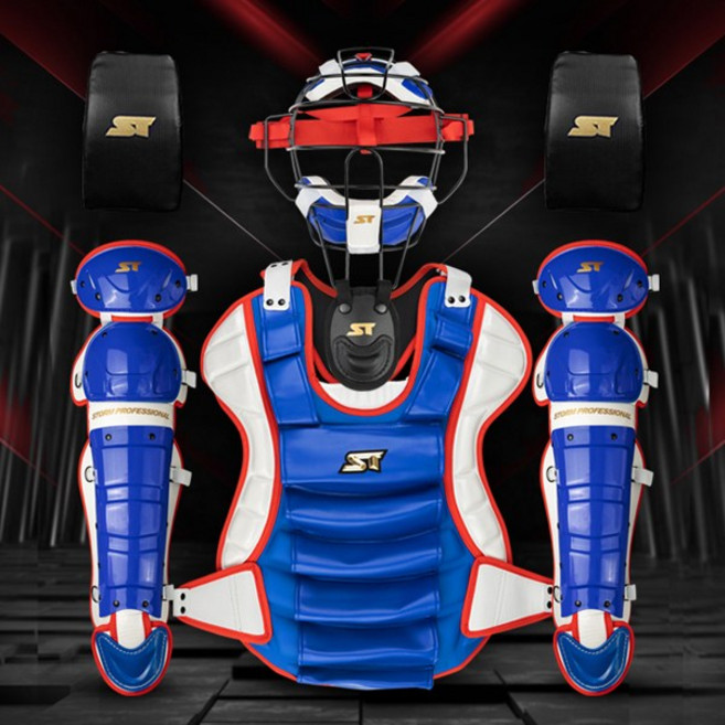 스톰 2023 프리미엄 분리형 포수장비세트 (청색), 블루 화이트, 1개