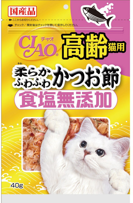 CIAO 柴魚片 食塩無添加, 40g, 1個, 柴魚片 高齡貓 CS-20
