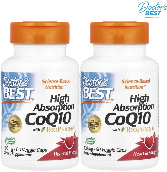 1+1 닥터스베스트 CoQ10 코큐텐 바이오페린 400mg 60베지 유비퀴논 코엔자임 2개, 60정 - 쿠팡