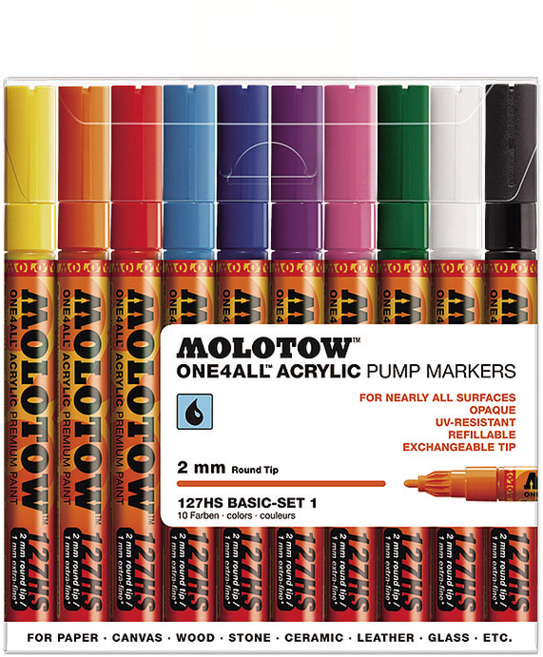 모로토우 원포올 아크릴마카 127HS 기본세트1 - 10색(2mm)