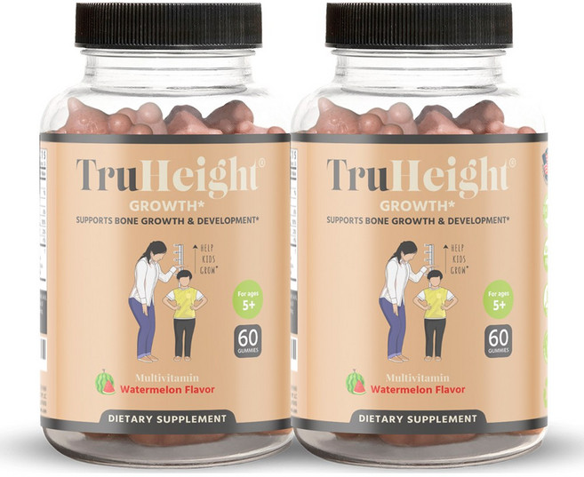 [본사] 트루하이트 그로스 키 즈 꿈 크는 어린이 성장기 영양제품 멀티비타민 수박맛 60구미 TruHeight, 2개, 60정