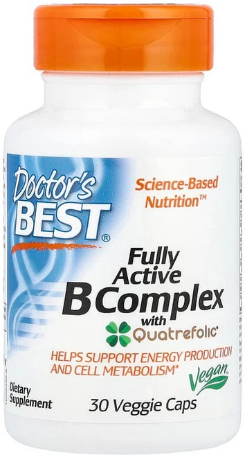 Doctor's Best Quatrefolic 함유 완전 활성 B 복합체 베지 캡슐 30정 DRB-00299, 1개 - 쿠팡