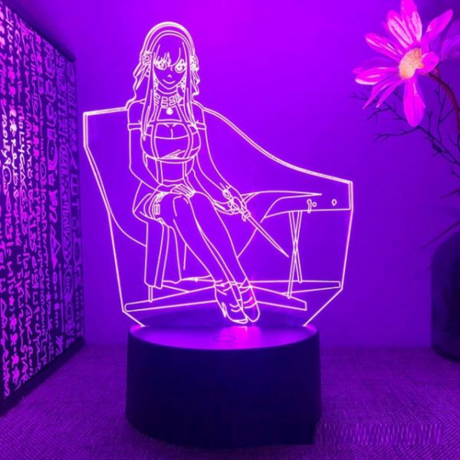 스파이패밀리 3D LED 무드등 피규어 램프 테이블조명 아냐 요르 로이드 포저 캐릭터조명, 06_블랙 베이스 16color, 1개