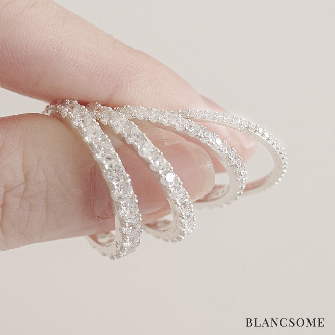 925실버 이터니티링 지르코니아큐빅 테니스반지 1/1.5/2/2.5mm (5-23호)