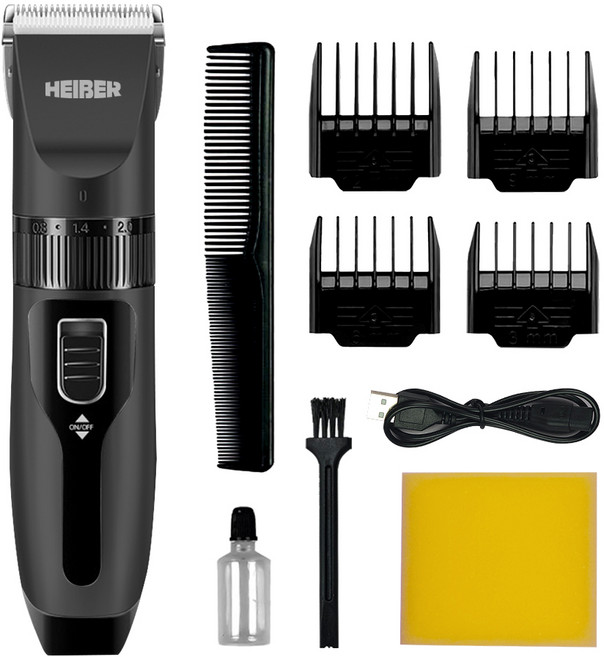 헬릭스케어 전문가용 이발기 전동 바리깡 풀패키지 세트, 블랙