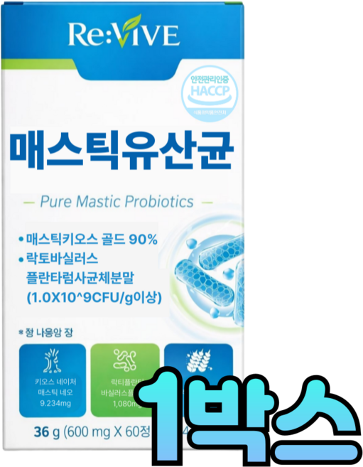 매스틱유산균 매스틱검 위에좋은영양제 / 12박스구매시 위건강엔 매스틱 위&장엔 정품 증정, 1개, 60정