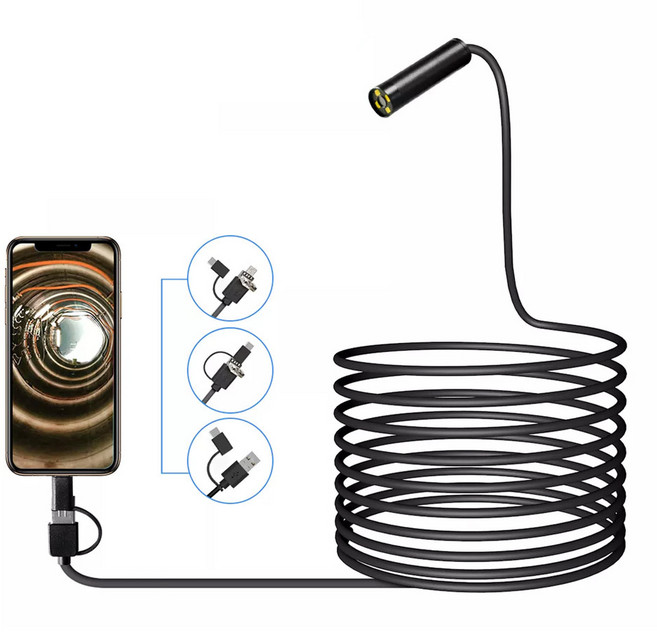 2K 쿼드HD 스마트폰 내시경 카메라 휴대핸드폰 E12-5M KC인증 전문가용, USB 내시경 E12-5M, 1세트