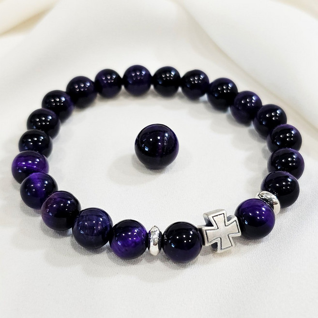 스노우베라 호안석 십자가 팔찌 기독교 천주교 묵주팔찌 선물