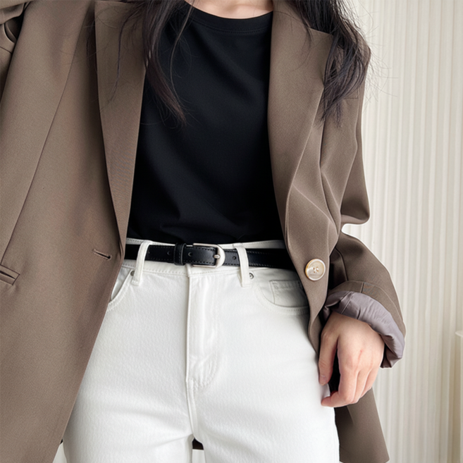 데일로엔 여성 슬림 허리띠 청바지용 소가죽벨트