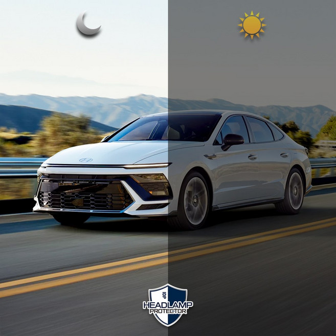 쏘나타 디 엣지 DN8 8세대 흑백 자외선 UV PPF 자동차 블랙 헤드라이트 보호 틴팅 필름