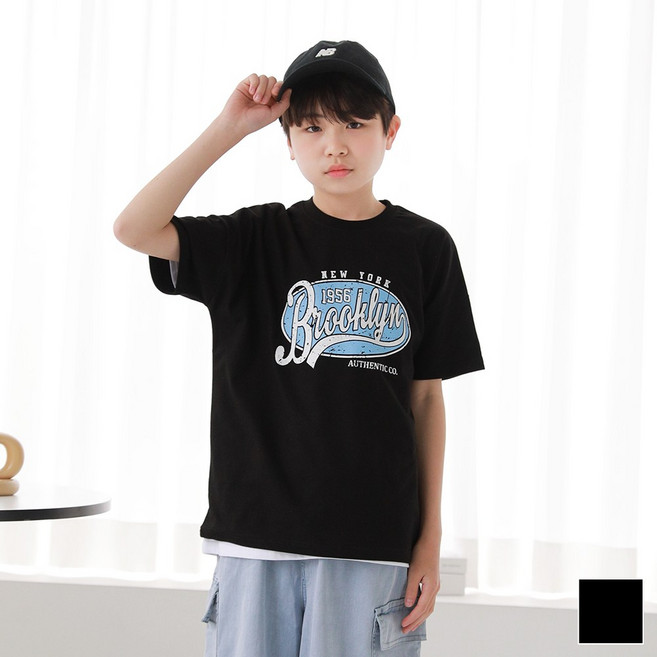 제이키드주니어 브루클린오버핏반팔티 주니어의류 초등학생옷 반팔티 주니어티 남아 여아