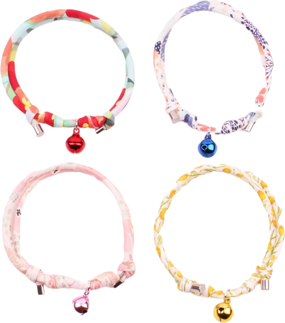 하니펫 반려동물 예쁜 면매듭A 방울 목걸이, 1개, 하늘