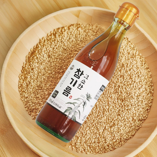 저온 압착 고소한 통참깨100% 방앗간 참기름, 2개, 350ml